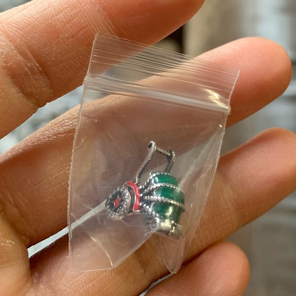 NWOT Rickshaw Charm w/ Cubic Zirconia, Red & Green Enamel Sterling Silver 925 - Picture 7 of 12